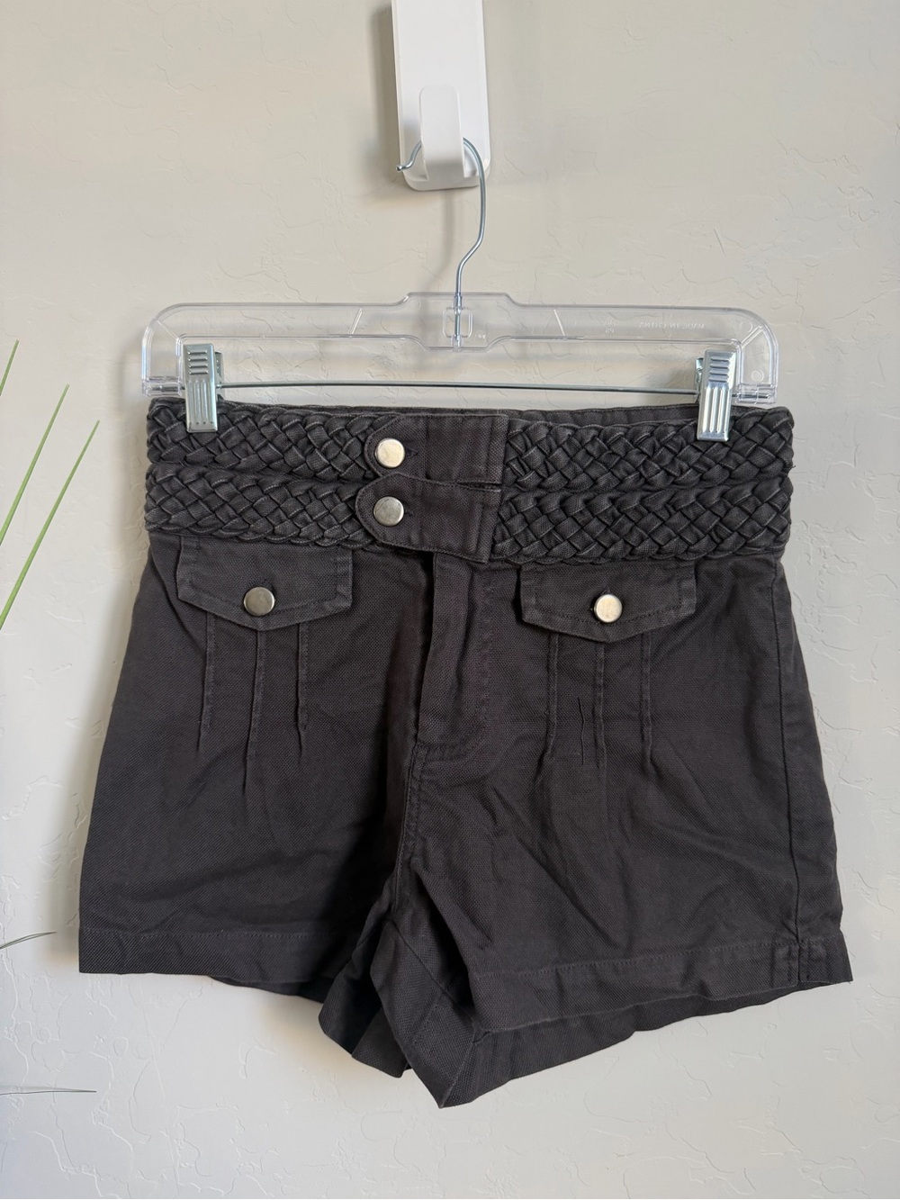 Chaser Vintage Black Braided Waist Shorts Size Small Y2K Boho Festival